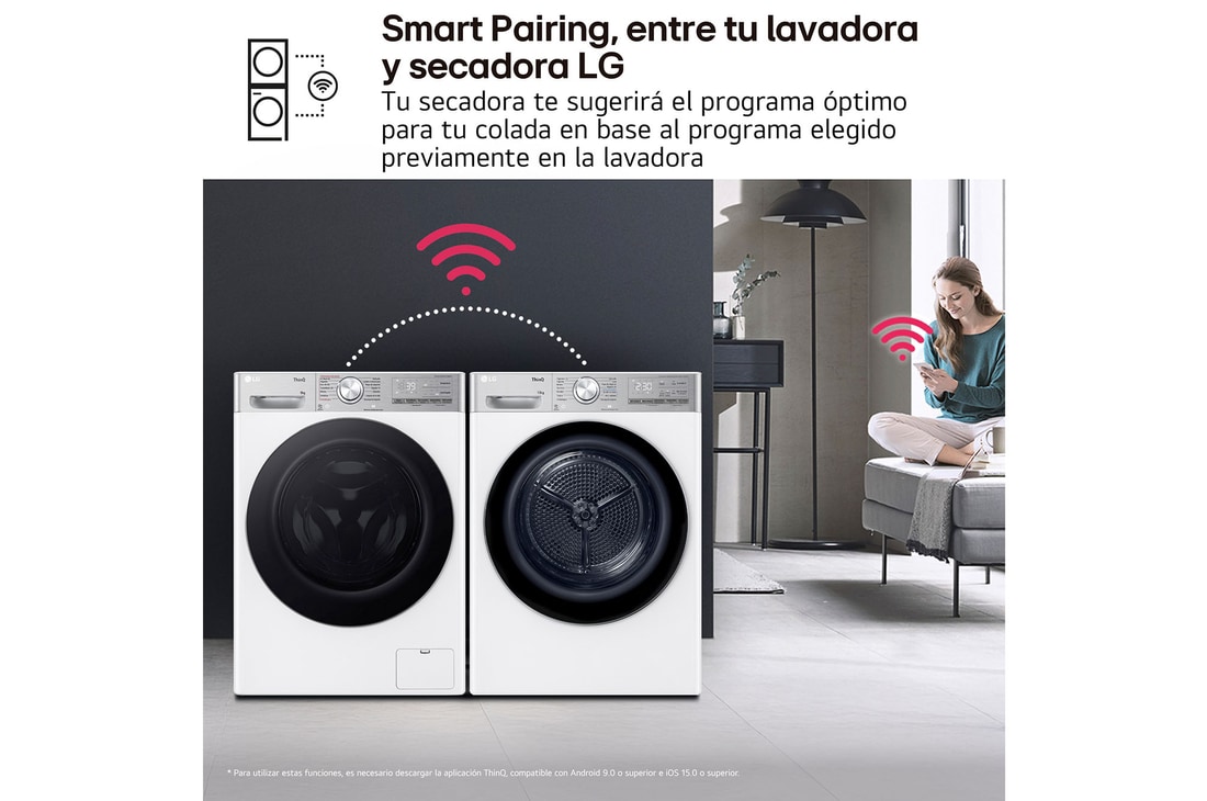 LG Secadora 10kg, C, con Bomba de calor Dual Inverter, Blanca , Serie 900, RH10V9AV2WR