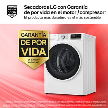 LG Secadora 9kg, C, con Bomba de calor Dual Inverter,  Blanca, Serie 500, RH90V5AV6N