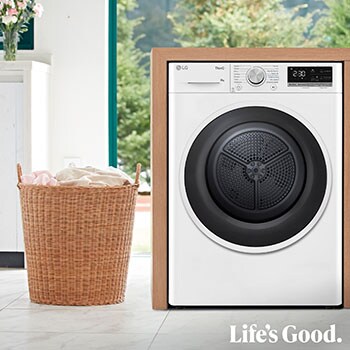 LG Secadora 9kg, C, con Bomba de calor Dual Inverter,  Blanca, Serie 500, RH90V5AV6N