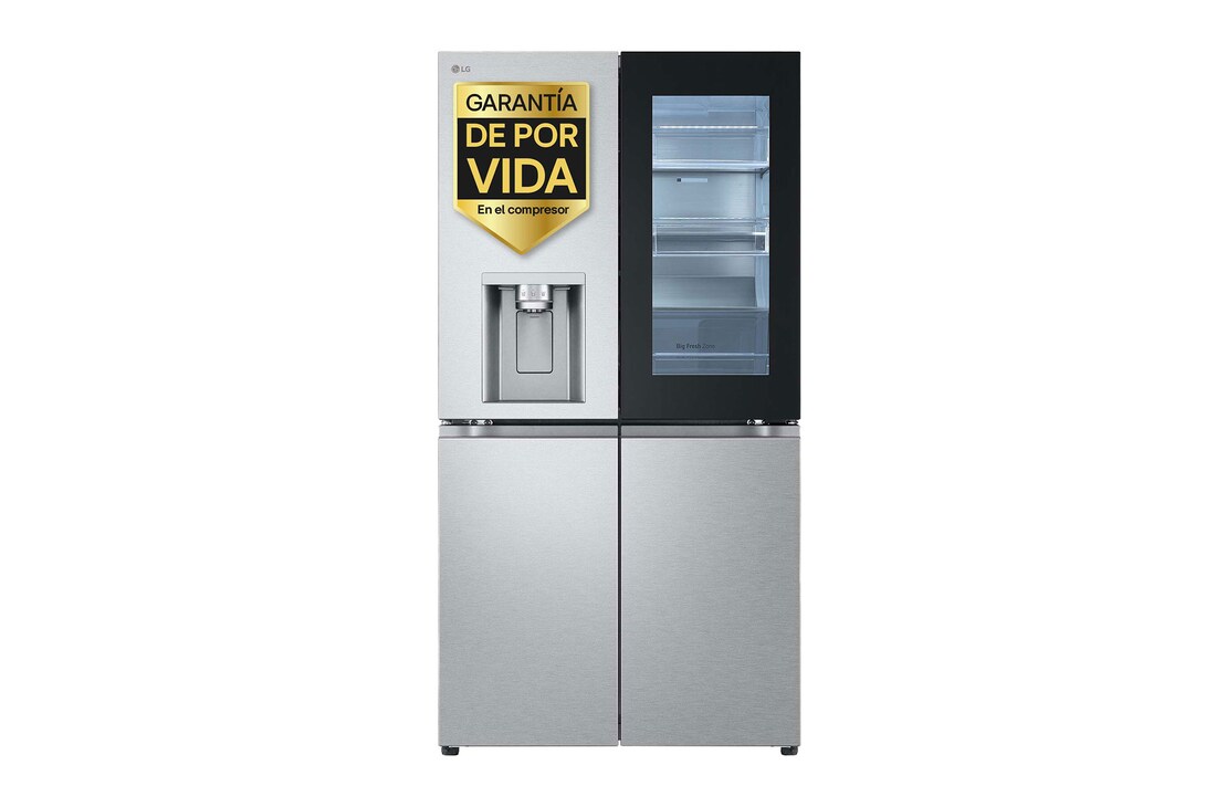 LG Frigorífico American Combi InstaView ™, Clasificación E, 638 L, Acero texturizado antihuellas, GMG960MBEE