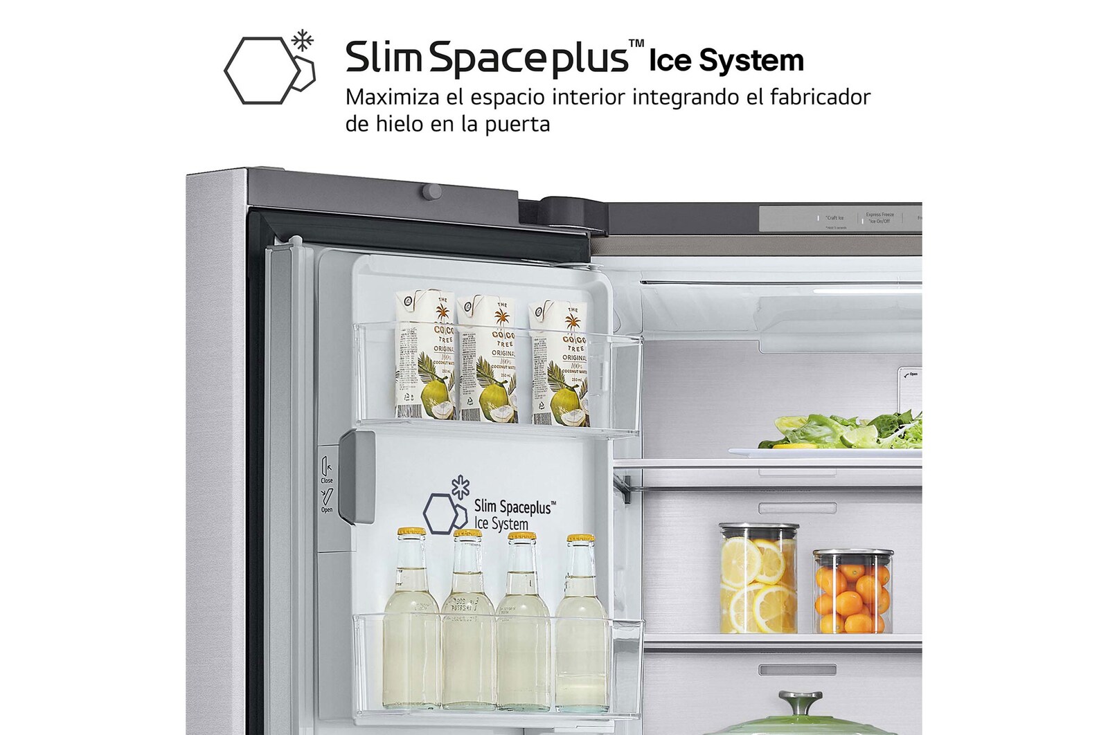 LG Frigorífico American Combi InstaView ™, Clasificación E, 638 L, Acero texturizado antihuellas, GMG960MBEE
