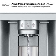 LG Frigorífico American Combi InstaView ™, Clasificación E, 638 L, Acero texturizado antihuellas, GMG960MBEE