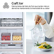 LG Frigorífico American Combi InstaView ™, Clasificación E, 638 L, Acero texturizado antihuellas, GMG960MBEE