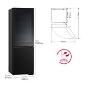 LG Frigorífico Combi Instaview  Door Cooling+, 1,86 m, Clasificación C, capacidad de 352 l,  Acero negro grafito, GBG5160CEV