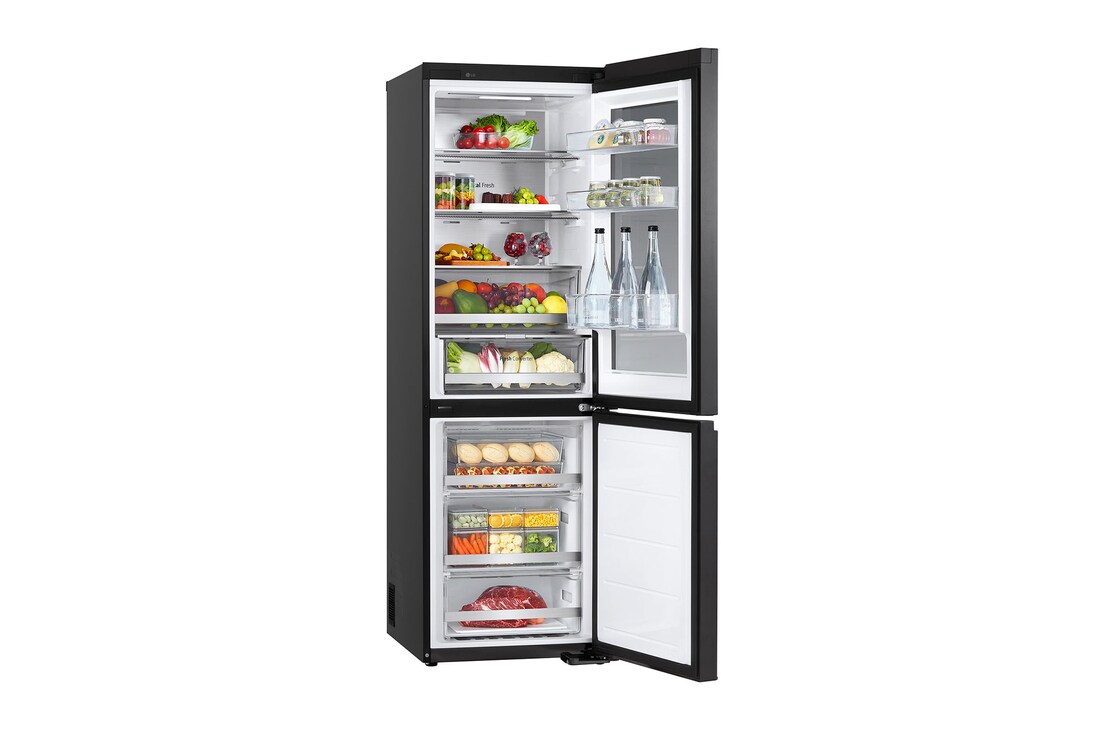 LG Frigorífico Combi Instaview  Door Cooling+, 1,86 m, Clasificación C, capacidad de 352 l,  Acero negro grafito, GBG5160CEV