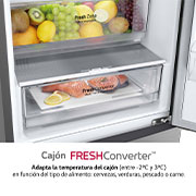 LG Frigorífico Combi 2.03m, Clasificación C, capacidad de 419l, Inox antihuellas, serie P-600, GBP62PZNCN1