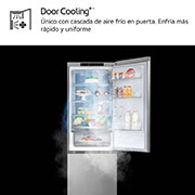 LG Frigorífico Combi Door Cooling+, 1,86m, Clasificación D, capacidad de 374l, inox antihuellas. Serie 700, GBV7180DPY