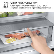 LG Frigorífico Combi Door Cooling+, 1,86m, Clasificación D, capacidad de 374l, inox antihuellas. Serie 700, GBV7180DPY
