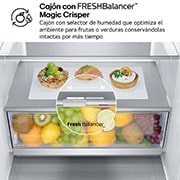 LG Frigorífico Combi Door Cooling+, 1,86m, Clasificación D, capacidad de 374l, inox antihuellas. Serie 700, GBV7180DPY