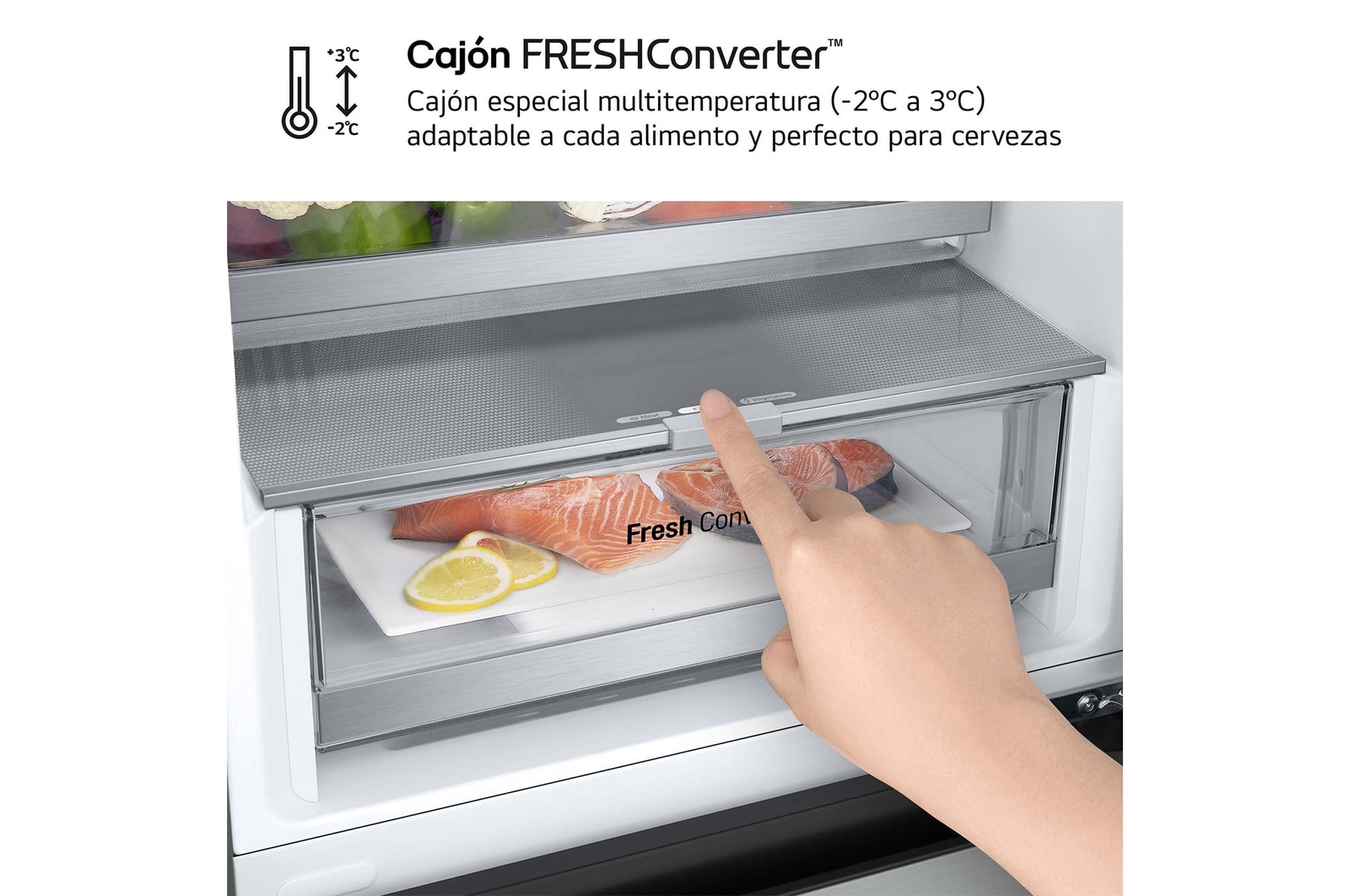 LG Frigorífico Combi Door Cooling+,  2,03m, Clasificación C, capacidad de 419l, inox antihuellas. Serie 700, GBV7280CPY, GBV7280CPY