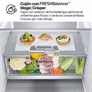 LG Frigorífico Combi Door Cooling+,  2,03m, Clasificación C, capacidad de 419l, inox antihuellas. Serie 700, GBV7280CPY, GBV7280CPY