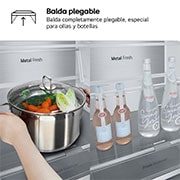 LG Frigorífico Combi Door Cooling+,  2,03m, Clasificación C, capacidad de 419l, inox antihuellas. Serie 700, GBV7280CPY, GBV7280CPY