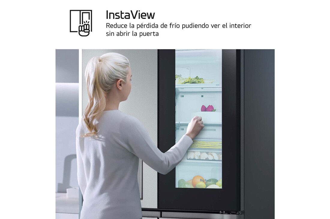 LG Frigorífico American Combi, 508L, Clasificación E, InstaView™ - Acero, GMG861MBAE