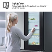 LG Frigorífico American Combi, 508L, Clasificación E, InstaView™ - Acero, GMG861MBAE