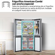 LG Frigorífico American Combi, 508L, Clasificación E, InstaView™ - Acero, GMG861MBAE