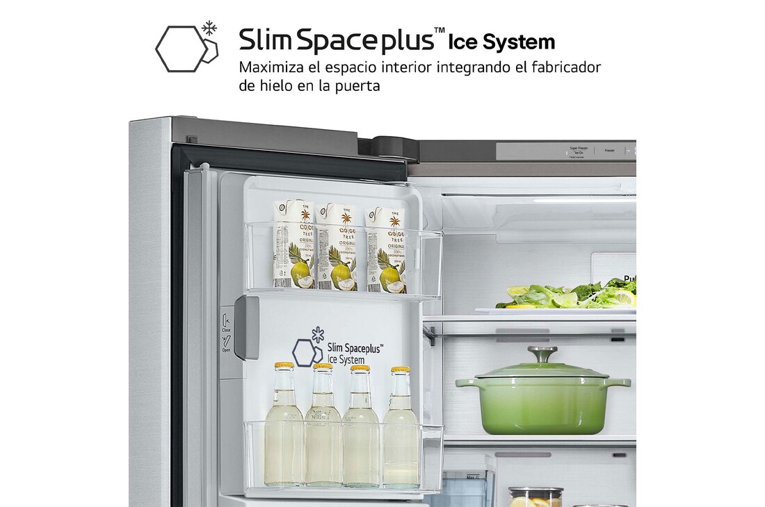 LG Frigorífico American Combi, 508L, Clasificación E, InstaView™ - Acero, GMG861MBAE