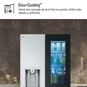 LG Frigorífico American Combi, 508L, Clasificación E, InstaView™ - Acero, GMG861MBAE