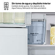 LG Frigorífico American Combi, 508L, Clasificación E, InstaView™ - Acero, GMG861MBAE