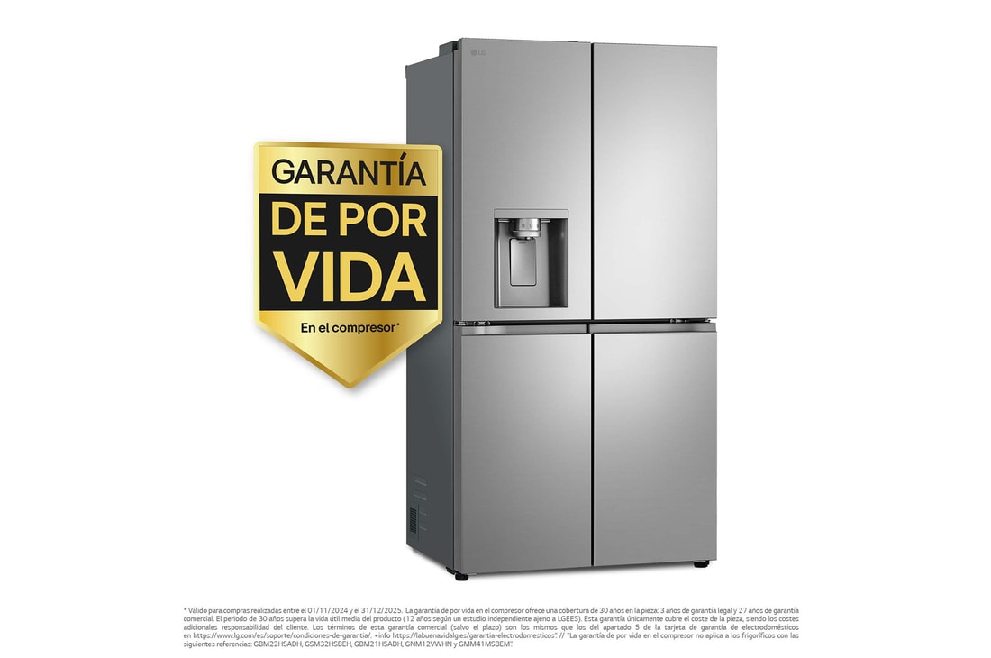 LG Frigorífico American Combi  Clasificación E , 641 L, Inox antihuellas, GML960PYBE