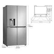 LG Frigorífico American Combi  Clasificación E , 641 L, Inox antihuellas, GML960PYBE