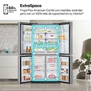 LG Frigorífico American Combi  Clasificación E , 641 L, Inox antihuellas, GML960PYBE