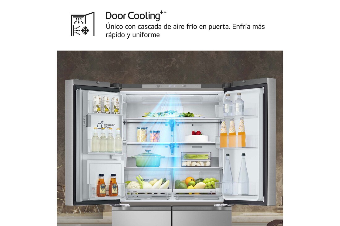 LG Frigorífico American Combi  Clasificación E , 641 L, Inox antihuellas, GML960PYBE