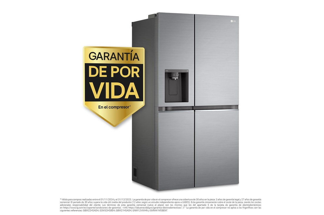 LG Frigorífico Americano Inverter Linear compressor, Clasificación D, 635 L               , GSLV70PZTD