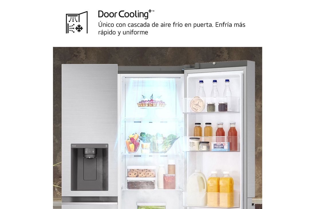 LG Frigorífico Americano Inverter Linear compressor, Clasificación D, 635 L               , GSLV70PZTD