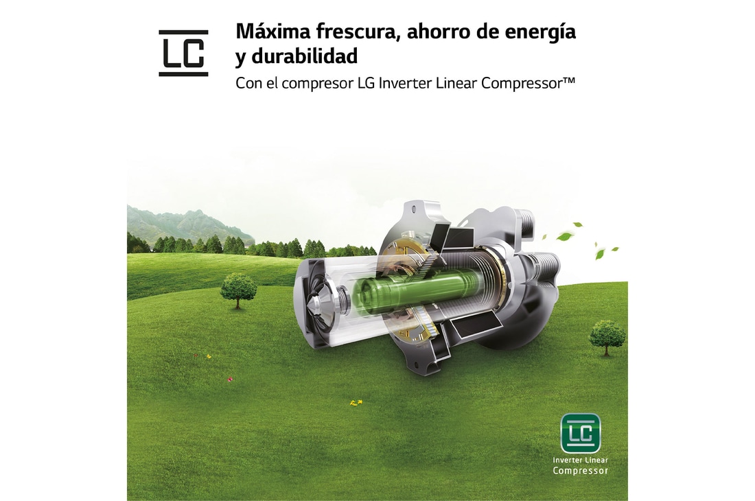 LG Frigorífico Americano Inverter Linear compressor, Clasificación D, 635 L               , GSLV70PZTD