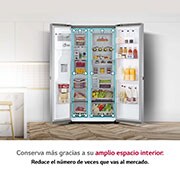 LG Frigorífico Americano Side By side, Clasificación D, 635 L, sin toma de agua, GSLV91MBAD