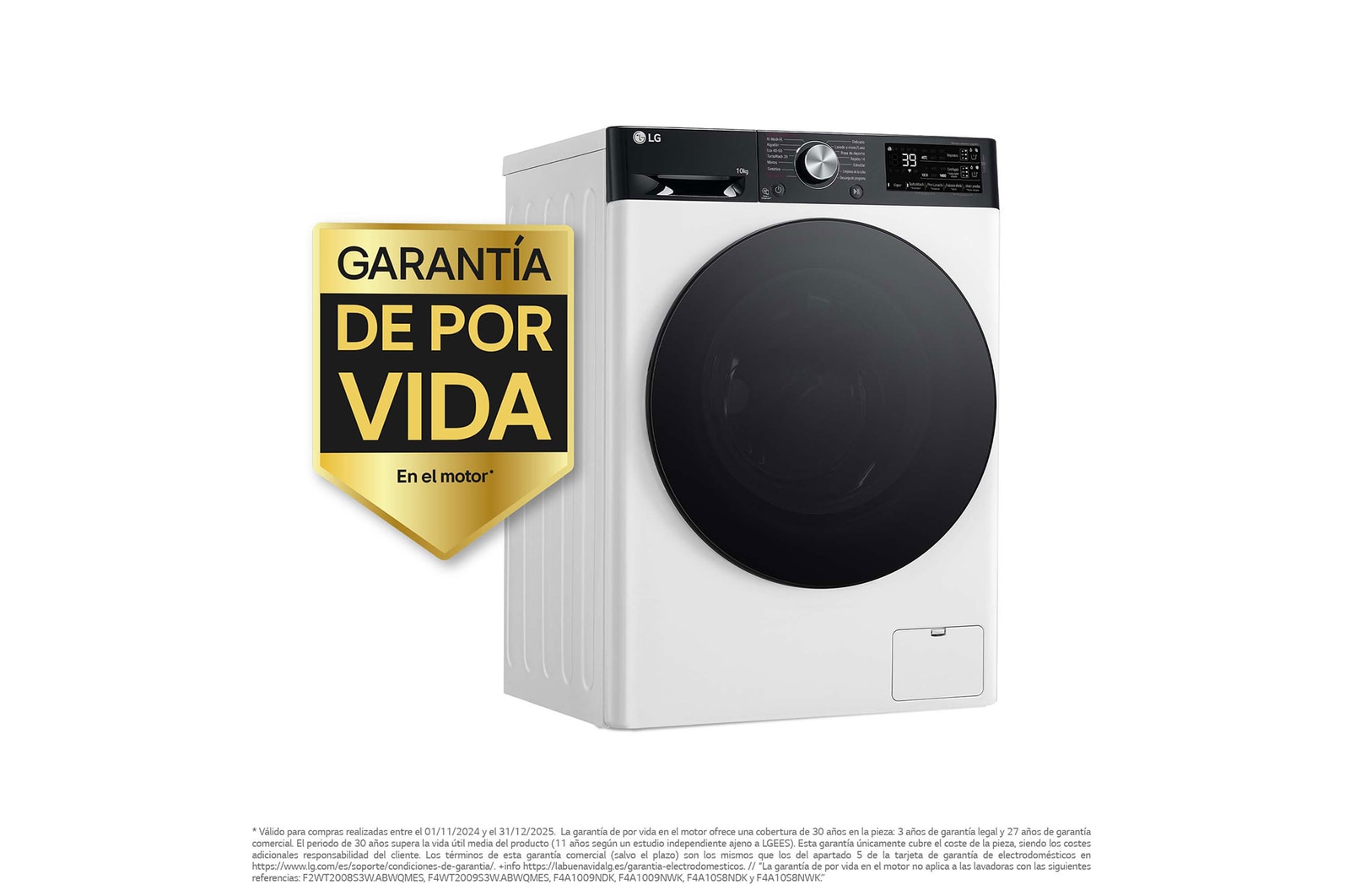 LG Lavadora inteligente AI Direct Drive. TurboWash 360º, Autodosificación,  10kg ,  1400rpm Un 10% más eficiente que A, Serie 750, F4WR7510AGH