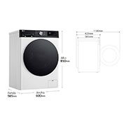 LG Lavadora inteligente AI Direct Drive. TurboWash 360º, Autodosificación,  10kg ,  1400rpm Un 10% más eficiente que A, Serie 750, F4WR7510AGH