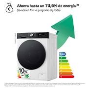 LG Lavadora inteligente AI Direct Drive. TurboWash 360º, Autodosificación,  10kg ,  1400rpm Un 10% más eficiente que A, Serie 750, F4WR7510AGH