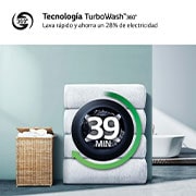 LG Lavadora inteligente AI Direct Drive. TurboWash 360º, Autodosificación,  10kg ,  1400rpm Un 10% más eficiente que A, Serie 750, F4WR7510AGH