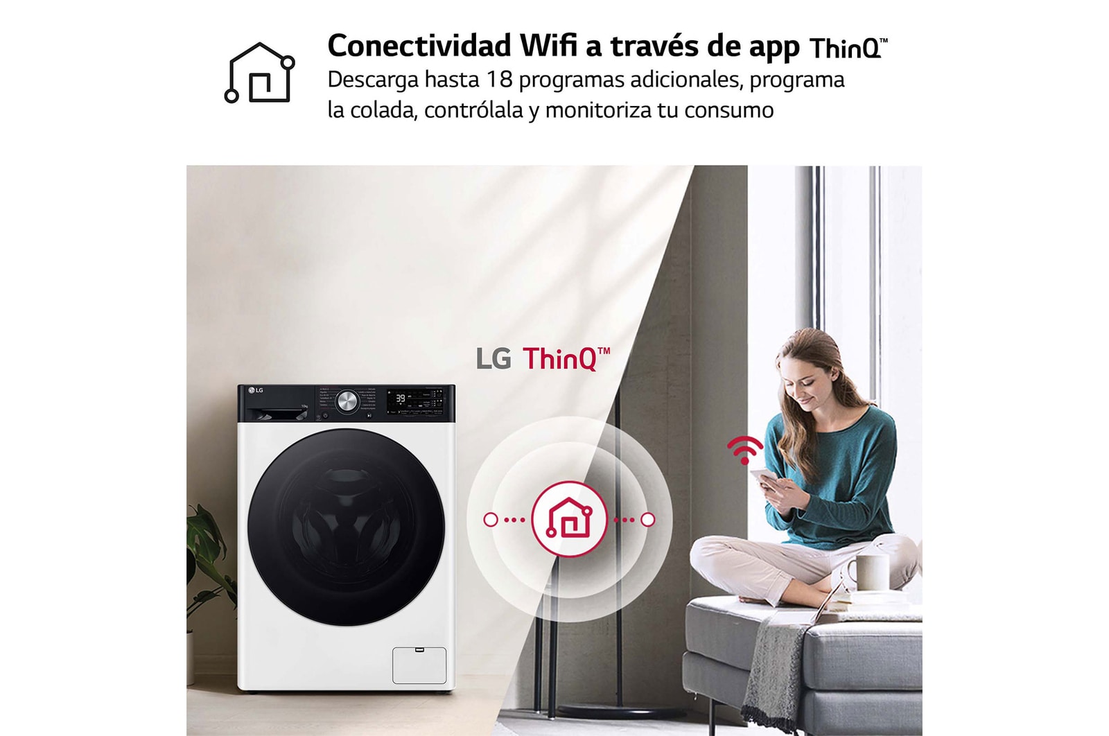 LG Lavadora inteligente AI Direct Drive. TurboWash 360º, Autodosificación,  10kg ,  1400rpm Un 10% más eficiente que A, Serie 750, F4WR7510AGH