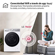 LG Lavadora inteligente AI Direct Drive. TurboWash 360º, Autodosificación, 13kg , 1400rpm Un 20% más eficiente que A, Serie 950, F4WR9513A2W
