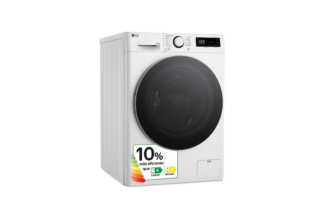 LG 9/6 kg y 1400 rpm Lavasecadora en Blanco, F4DR6009A1W