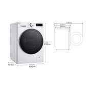 LG Lavasecadora inteligente AI Direct Drive TM, Turbowash 360º, 10/6kg, 1400rpm, Un 10% más eficiente que  A(lavado) / D(secado) Blanca, Serie 600, F4DR6010A1W