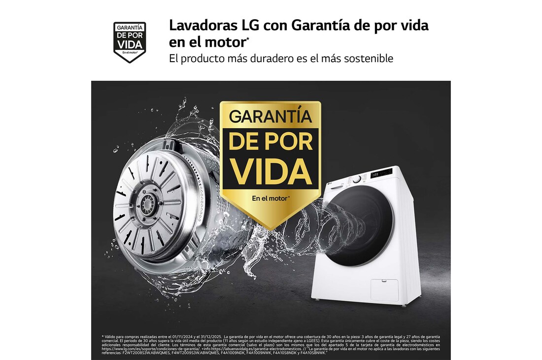 LG Lavasecadora inteligente AI Direct Drive TM, Turbowash 360º, 10/6kg, 1400rpm, Un 10% más eficiente que  A(lavado) / D(secado) Blanca, Serie 600, F4DR6010A1W
