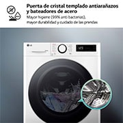 LG Lavasecadora inteligente AI Direct Drive TM, Turbowash 360º, 10/6kg, 1400rpm, Un 10% más eficiente que  A(lavado) / D(secado) Blanca, Serie 600, F4DR6010A1W
