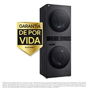 LG Washtower: torre de lavado y secado "Todo en 1". 12kg (lavado)/10kg (secado), 10% más eficiente que A (lavado)/A+++ (secado)., WT1210BBF