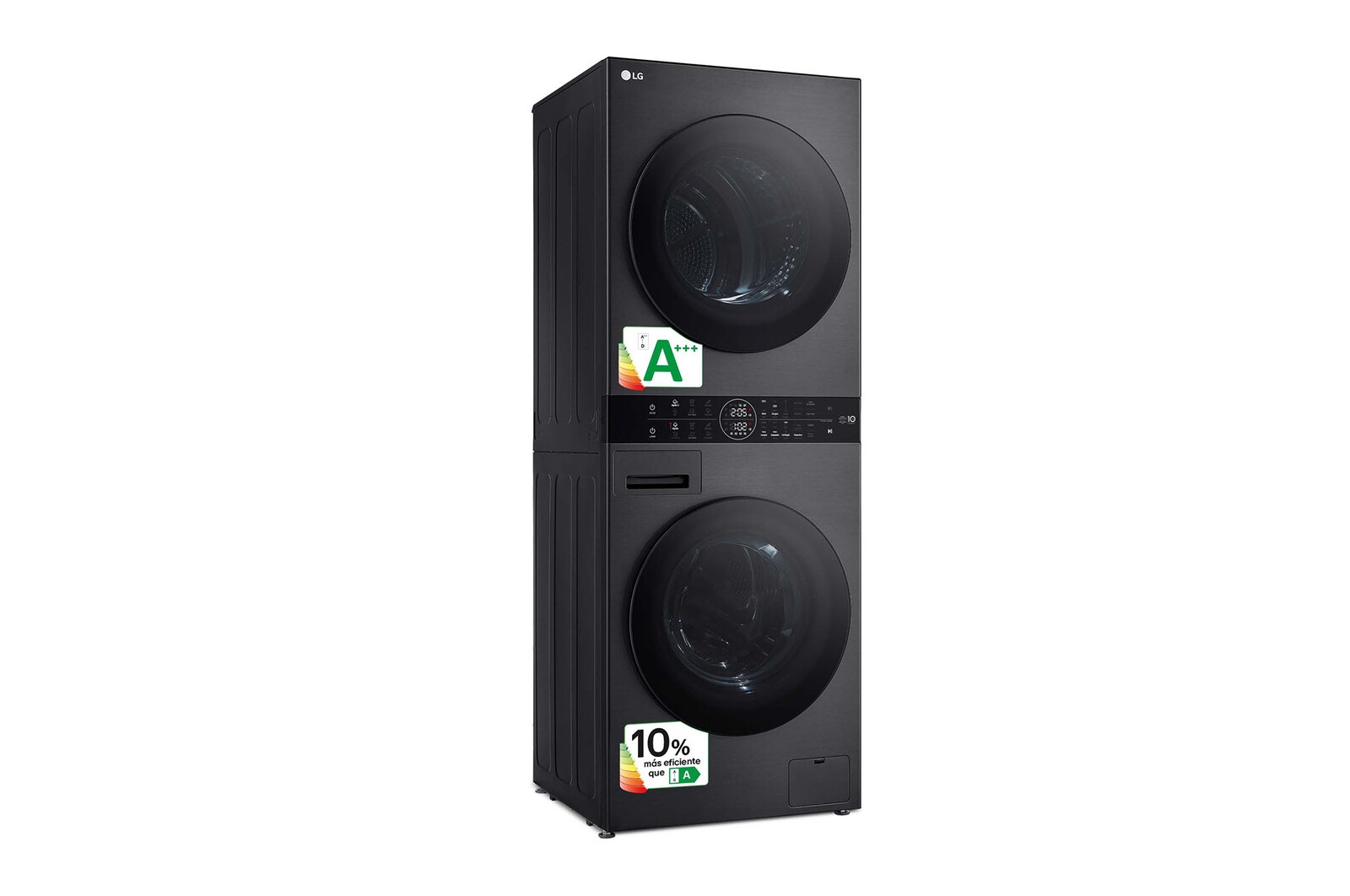 LG Washtower: torre de lavado y secado "Todo en 1". 12kg (lavado)/10kg (secado), 10% más eficiente que A (lavado)/A+++ (secado)., WT1210BBF