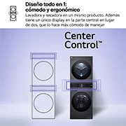 LG Washtower: torre de lavado y secado "Todo en 1". 12kg (lavado)/10kg (secado), 10% más eficiente que A (lavado)/A+++ (secado)., WT1210BBF