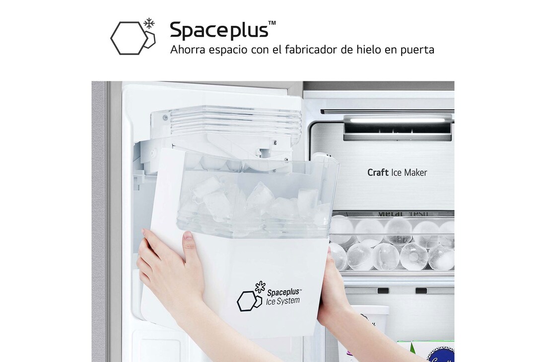 LG Frigorífico Side By side  Serie 900, Instaview Door-In-Door, con Craft Ice, Acero texturizado antihuellas.  D, 628 L, GSXE90MBDD.AMBQEUR