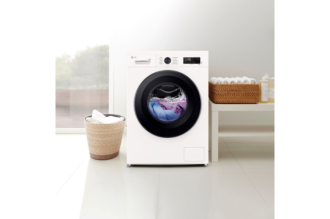 LG Lavasecadora Inverter | LG W4X1095NWK, Direct Drive, 6 Motion, 9/5kg, 1400rpm, Serie 140, Clasificación A (Lavado) / E (Secado), Blanca, W4X1095NWK