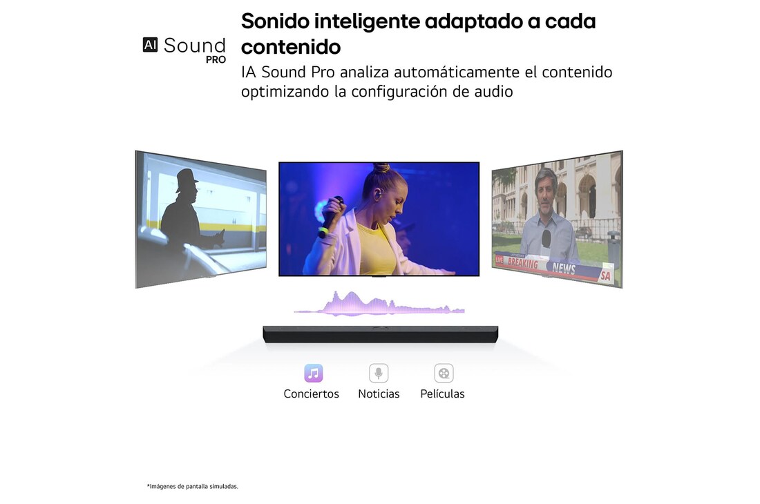 LG Barra de Sonido - LG S90TR, Bluetooth, 670W, 7.1.3 Canales con subwoofer, altavoces traseros para cine en casa, Dolby Atmos, DTS:X, IA Ready, Negro, S90TR