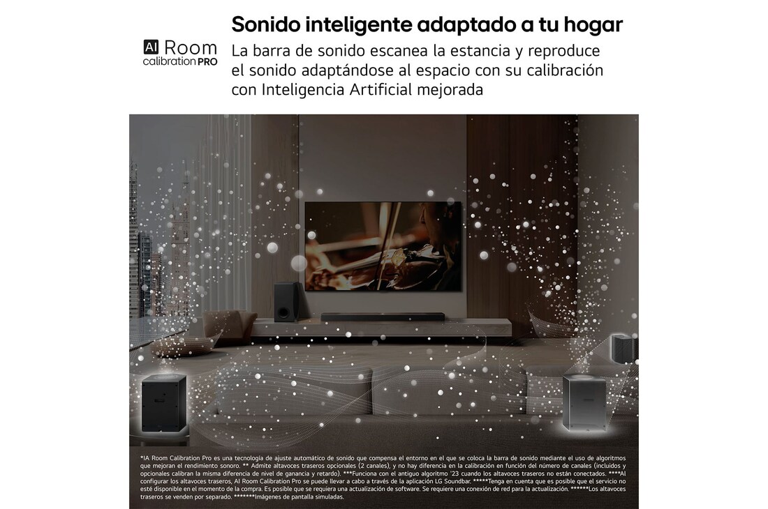 LG Barra de sonido para TV - LG SG10TY, Bluetooth, 420W, 3.1 Canales con Subwoofer, Dolby Atmos, DTS-X, IA Ready, Negro, SG10TY