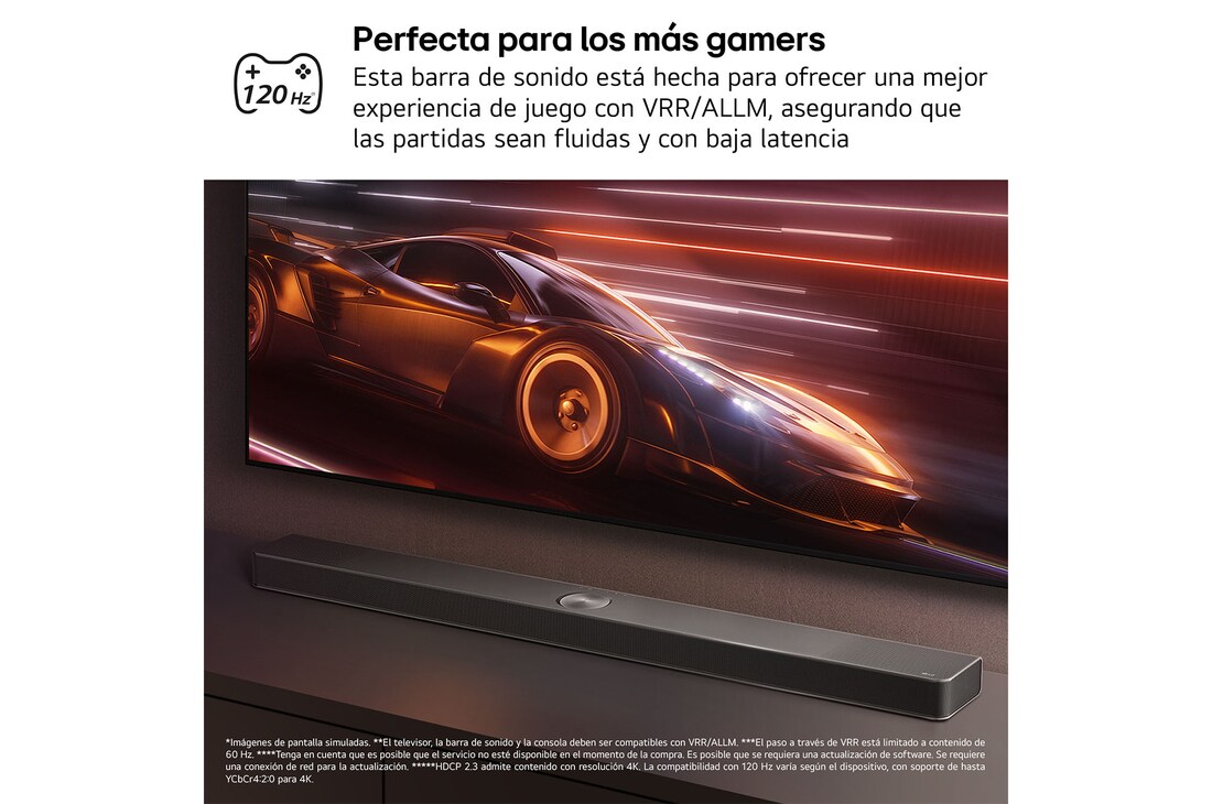 LG Barra de sonido para TV - LG SG10TY, Bluetooth, 420W, 3.1 Canales con Subwoofer, Dolby Atmos, DTS-X, IA Ready, Negro, SG10TY