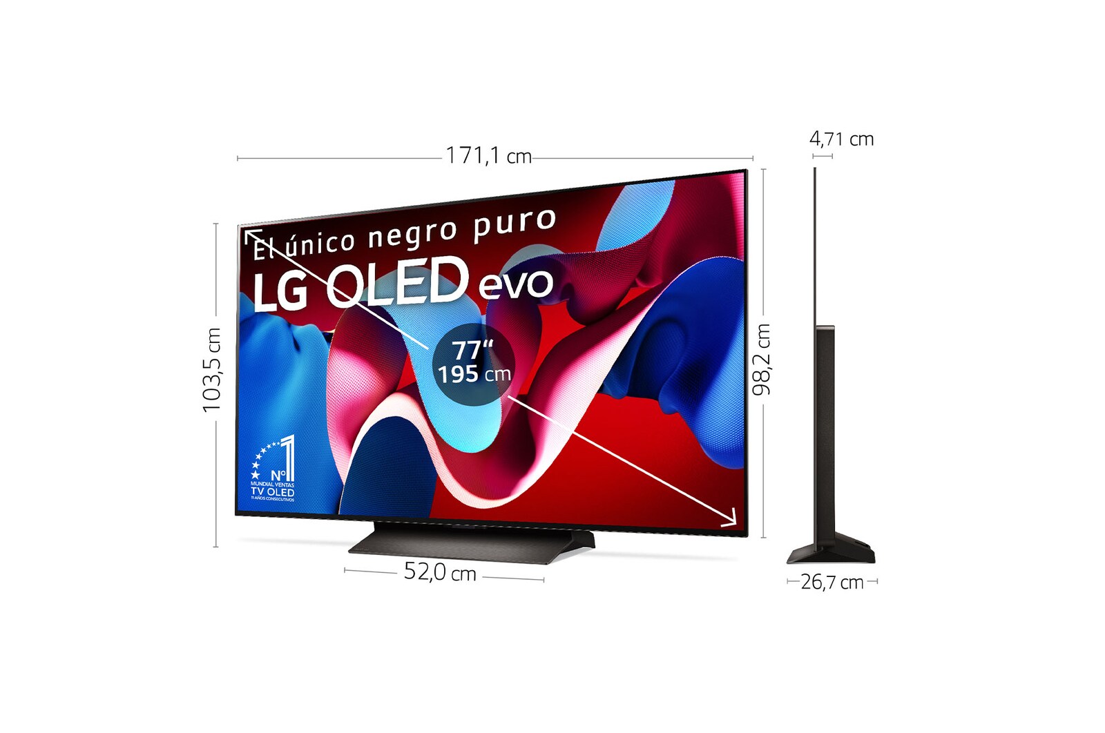 LG 77 pulgadas Smart TV LG OLED evo AI C4 4K 2024, OLED77C44LA