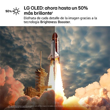 Vista frontal y lateral del televisor LG OLED evo AI C5E 4K Smart TV en las que se muestran sus dimensiones (largo, ancho, alto y profundo).